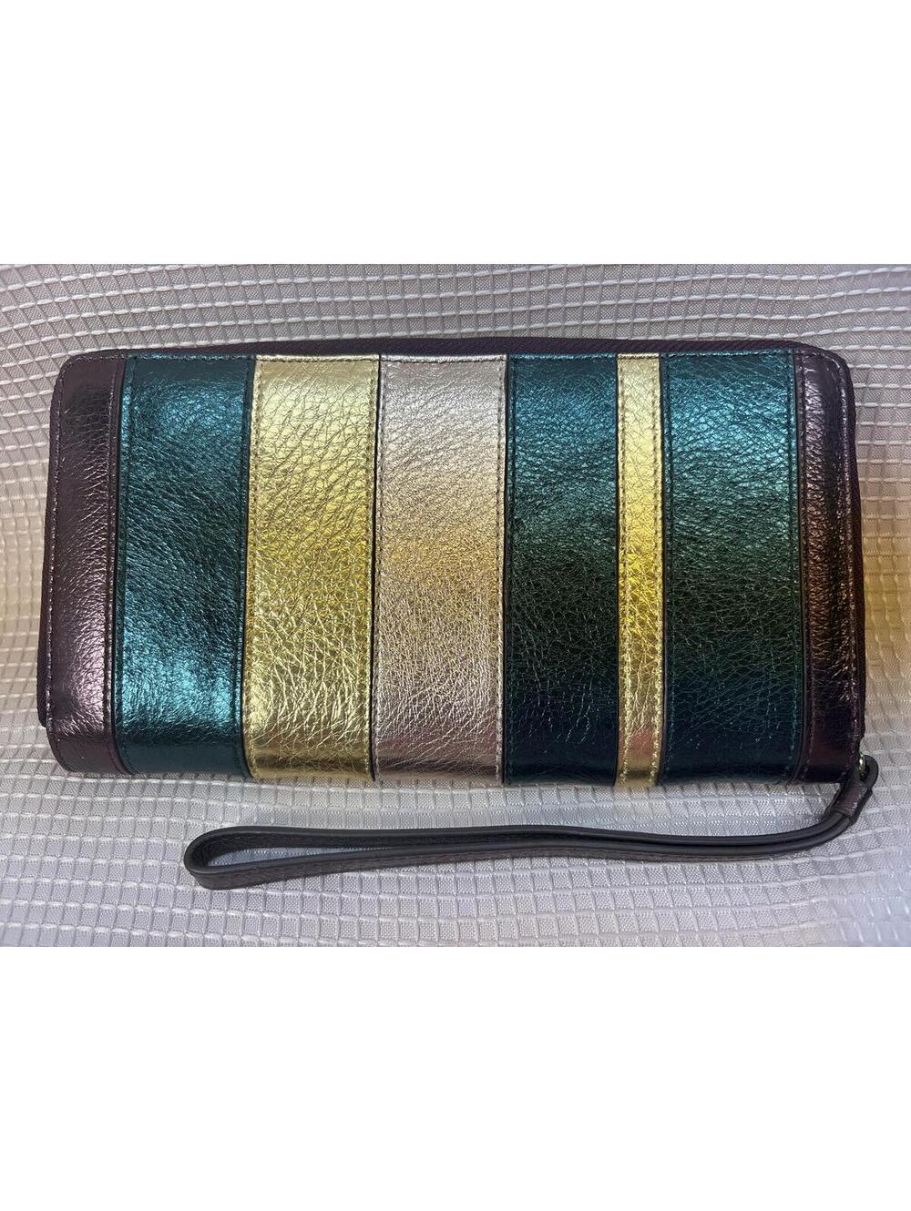 NEW Radley London Clifton Hall Phone Wristlet metallic multi-color leather - Picture 2 of 7